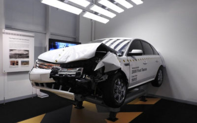 Computer History Museum software exhibit features car crash simulations