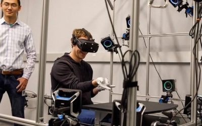 Mark Zuckerberg Tries Out Virtual Reality Gloves