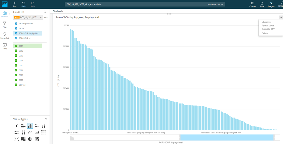 AWS QuickSight now lets you export data in CSV format