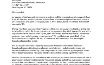 More than 800 startups ask FCC chair to not kill net neutrality